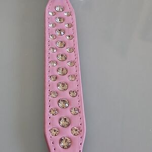 NWT-  Pink Dog Collar With Rhinestones